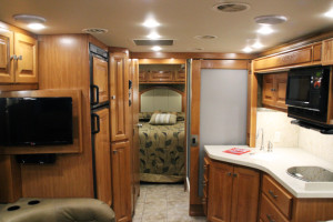 (Seth Culp-Ressler/Features Editor) The interior of an RV on display at the show.