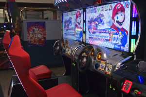 (Aaron Warnick/The Duquesne Duke) Mario Kart racing cabinets will feed the needs of any competitive gamers.