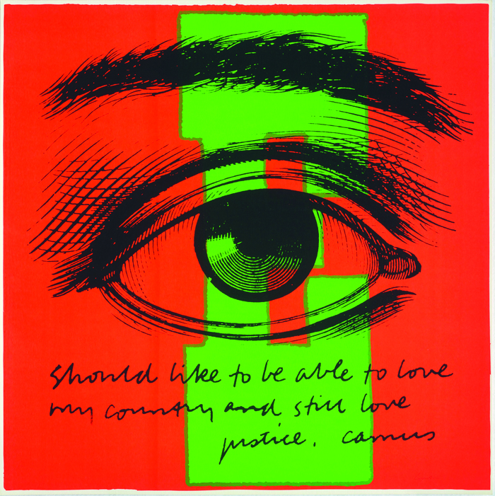 (Courtesy of The Duquesne Duke) Corita Kent, E eye love, 1968, courtesy of Corita Art Center, Los Angeles.