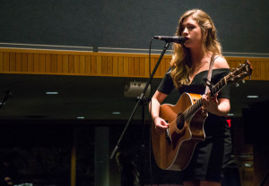 Jacob Guerra | The Duquesne Duke Angela Mignanelli delivered a rendition of the popular Adele song, “Set Fire to the Rain.” The talent show featured many musical performances.