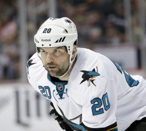 AP Photo - This is an Oct. 26, 2014, file photo showing San Jose Sharks' John Scott during the first period of an NHL hockey game against the Anaheim Ducks, in Anaheim, Calif. Despite a trade and a demotion to the minors, tough guy John Scott will still be allowed to play in the NHL All-Star 3-on-3 tournament. Scott was voted Pacific Division captain by fans.