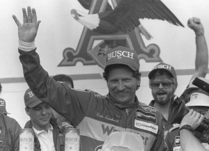 AP Photo - Dale Earnhardt, father of current NASCAR superstar Dale Earnhardt Jr., waves to fans after his 1986 Busch Classic win. Earnhardt was one of NASCAR’s premier racers before his untimely death in 2001.