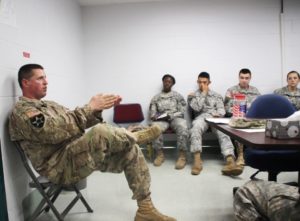 Brandon Addeo | News Editor Sgt. First Class James Henderson teaches a class at the Army ROTC’s Three Rivers Battalion training on Sept. 17.