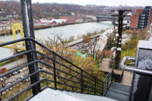 Maggie Gates | Staff Photographer The Fort Pitt Incline operated in the space now occupied by the City Steps, also known as the South Side Steps.