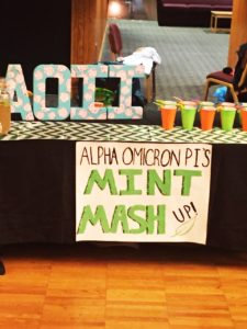 Luke Macios | Contributor Alpha Omicron Pi's table at the Mocktail competition during the annual Alcohol Awareness Week.